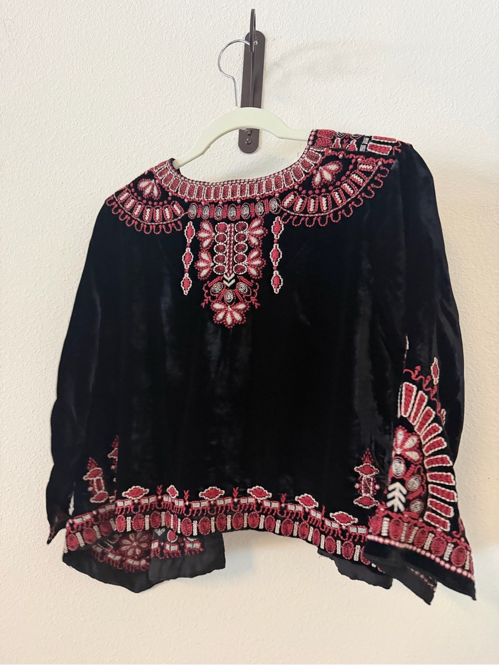 Johnny Was Black Jacket with Pink and Gold Floral Embroidery - Picture 3 of 4